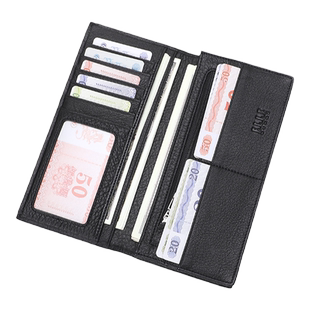 ELLE HOMME柔软细腻鹿皮钱包男款真皮简约长款钱夹多卡位票夹礼物