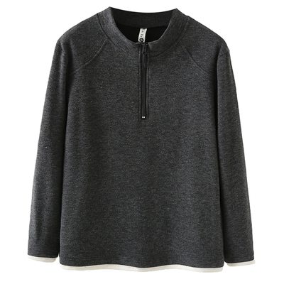 胖妹妹打底衫加厚半拉链立领内搭