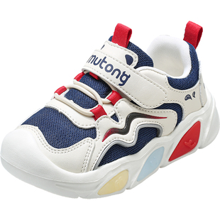 牧童男童学步鞋2025秋冬新款闪灯运动鞋女童软底网面儿童发光童鞋