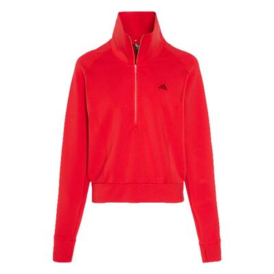 Adidas阿迪达斯新年款马年红色拉链半开襟套头衫26春女卫衣KR7578