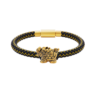 新款瑞兽龙龟黄金手链男款正品足金转运珠男士手环吉祥好运送男生