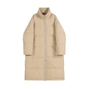 立领90白鸭绒长款羽绒服女加厚2025秋冬季新款宽松显瘦大被子外套