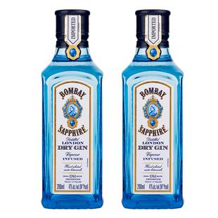 【国际大牌】Bombay孟买蓝宝石金酒金汤力洋酒基酒调酒200ml*2