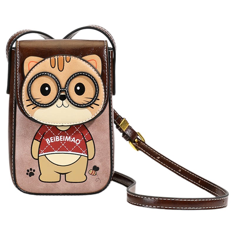 北包包小熊软皮手机包女2026新款迷你可爱零钱包时尚单肩斜挎包潮