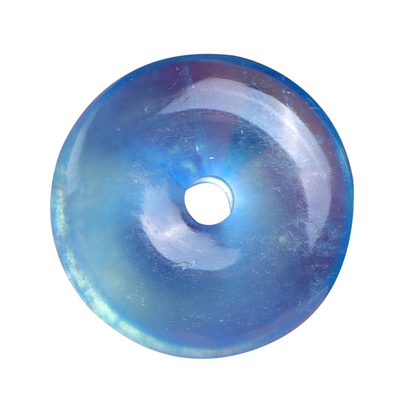 天然深蓝高蓝海蓝宝平安扣吊坠