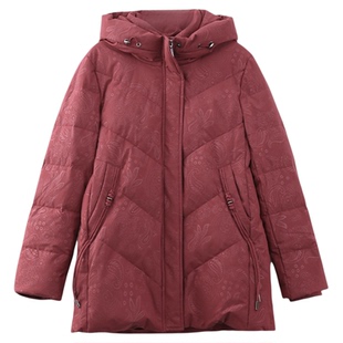 依佈妈妈装2025冬装新款羽绒服60多岁老年人中长款连帽保暖外套