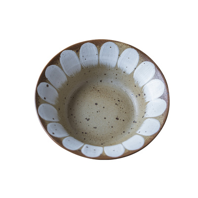 器昔手工粗陶日式复古大草帽盘子