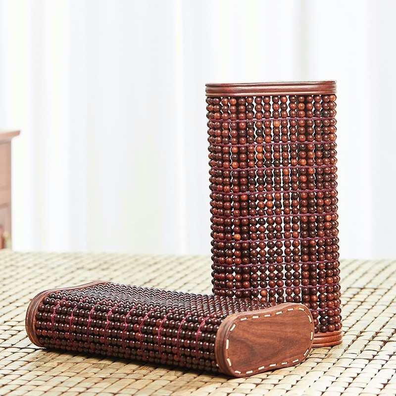 紫檀单人透气枕头木中式珠实木床上用品套装收藏枕头送礼木