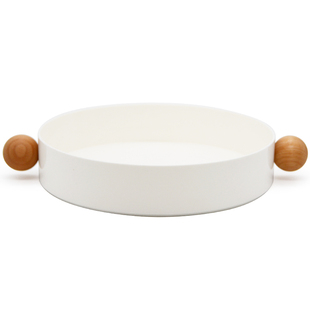 创意水果盘提手糖果盘桌面托盘茶几客厅零食家用大号木球收纳盘