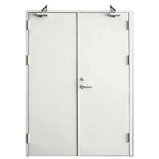 定制防火门广东厂家直销甲乙级单双对开子母钢制质木纹消防安全门