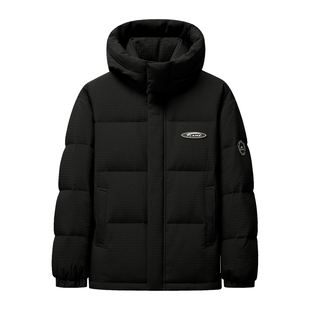 雪中飞冬季加厚羽绒服短款男时尚格子可脱卸帽休闲保暖冬天外套男