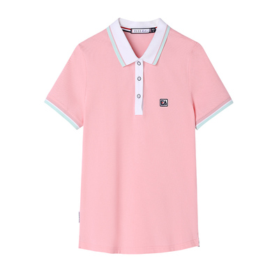 ELLEActive休闲粉色POLO短袖