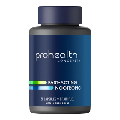 美国 ProHealth Fast-Acting Nootropic迅速发挥的益智剂60粒胶囊