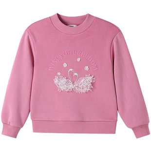 【商场同款】安奈儿童装女童中领卫衣冬新款加绒保暖AG541396