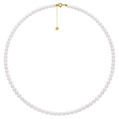 阮仕18k金淡水小米珠珍珠项链
