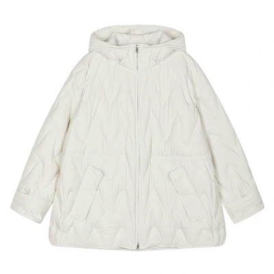 巨好看的白鸭绒宽松羽绒外套女士