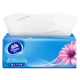 维达抽纸超韧3层150抽3包一提M码大尺寸纸巾办公家用大包装餐巾纸