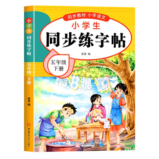 2026新版五年级下册练字帖人教版五下语文字帖课本同步5小学生专用钢笔生字帖练字教材写字每日一练作文计算阅读课堂古诗试卷读书
