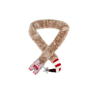 小黄香蕉手钩猫咪星星围巾女毛茸茸可爱风毛线针织冬手工编织围脖