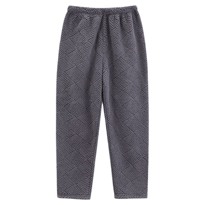 睡裤女秋冬季珊瑚绒长裤加绒加厚暖暖裤半边绒大码男款裤子