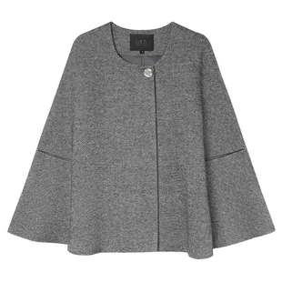 白鹿语法式千金风斗篷式披肩外套25秋冬新款高级感小香风宽松大衣