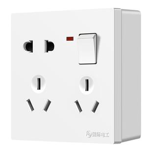 86型明装一开八孔插座墙壁六孔四孔十孔插座面板多功能6孔4孔10孔