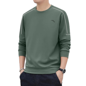 安踏长袖卫衣男2024秋季新款圆领宽松打底休闲运动上衣百搭套头衫