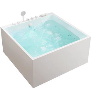 果敢双人按摩浴缸独立式亚克力家用情侣浴盆可定制尺寸1-2米浴缸