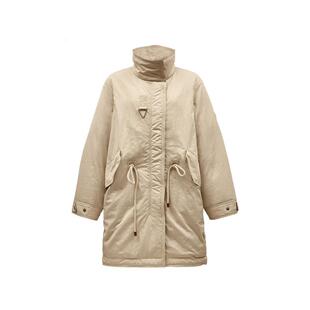 绫致ONLY冬季新款90白鸭绒极简风立领派克羽绒服女时尚潮