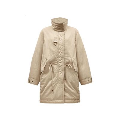 绫致ONLY2024冬季新款90白鸭绒极简风立领派克羽绒服女时尚潮