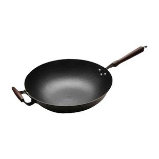 江油传统生铁锅龟纹铸铁锅家用炒菜锅无涂层中式铸铁锅燃气炉适用