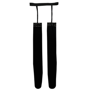 性感朋克风黑丝袜铆钉吊带长筒袜女一体式薄款显瘦高筒过膝大腿袜