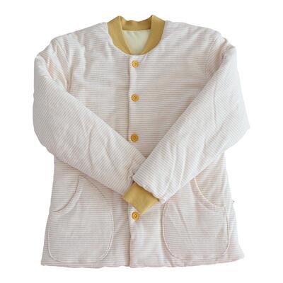 条纹女士中老年棉衣纯棉花棉袄