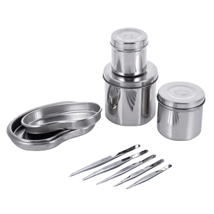 医用304不锈钢弯盘镊子油膏罐纹绣消毒美容器械腰子盘防碘辅料缸