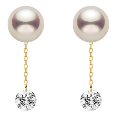 HELAS赫拉淡水珍珠耳坠女14K金