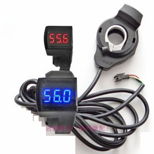 电动电瓶车数字电压显示器表改装48v60v72v 通用锂电池外置车把