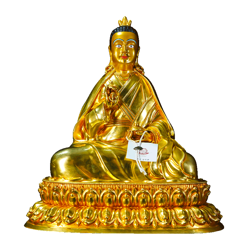 全鎏金白玛登灯铜像摆件