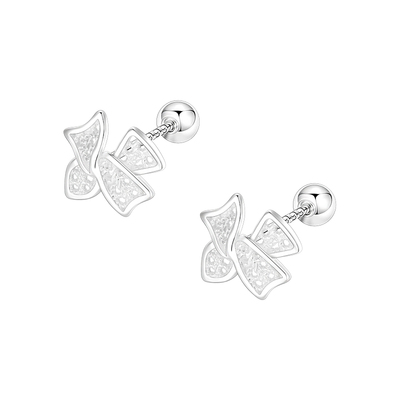 999足银螺丝拧扣耳钉女养耳洞