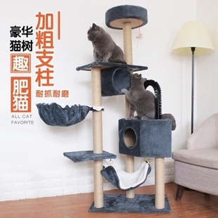 猫爬架挂壁式 小型简易猫咪用品逗猫窝猫树带窝跳台猫屋宠物玩具塔