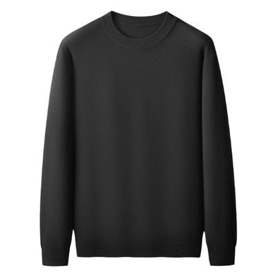 圆领纯色针织衫男加肥大码长袖