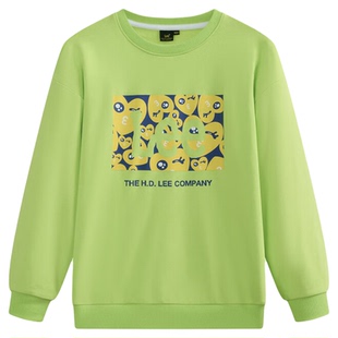 Lee kids童装儿童卫衣春秋新款男童女童休闲百搭简约圆领长袖上衣