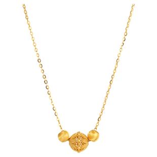 猫眼花丝球银鎏金吊坠非遗手工掐丝镂空银球新中式转运珠纯银项链