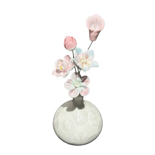 专属搭配5支花景德镇陶瓷花手工瓷花小饰品仿真花迷你小花瓶摆件