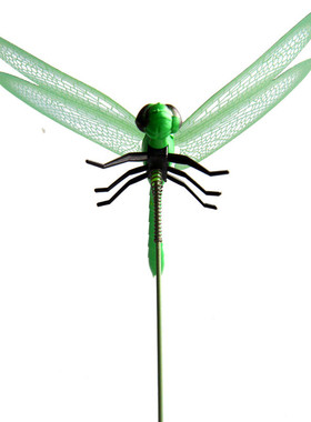 仿真蜻蜓立体塑料假蜻蜓插杆蝴蝶花盆插花装饰品园艺扦插蜻蜓草地