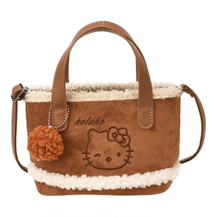 复古可爱毛绒手拎小包包女2025新款秋冬超火斜挎包迷你手提水桶包