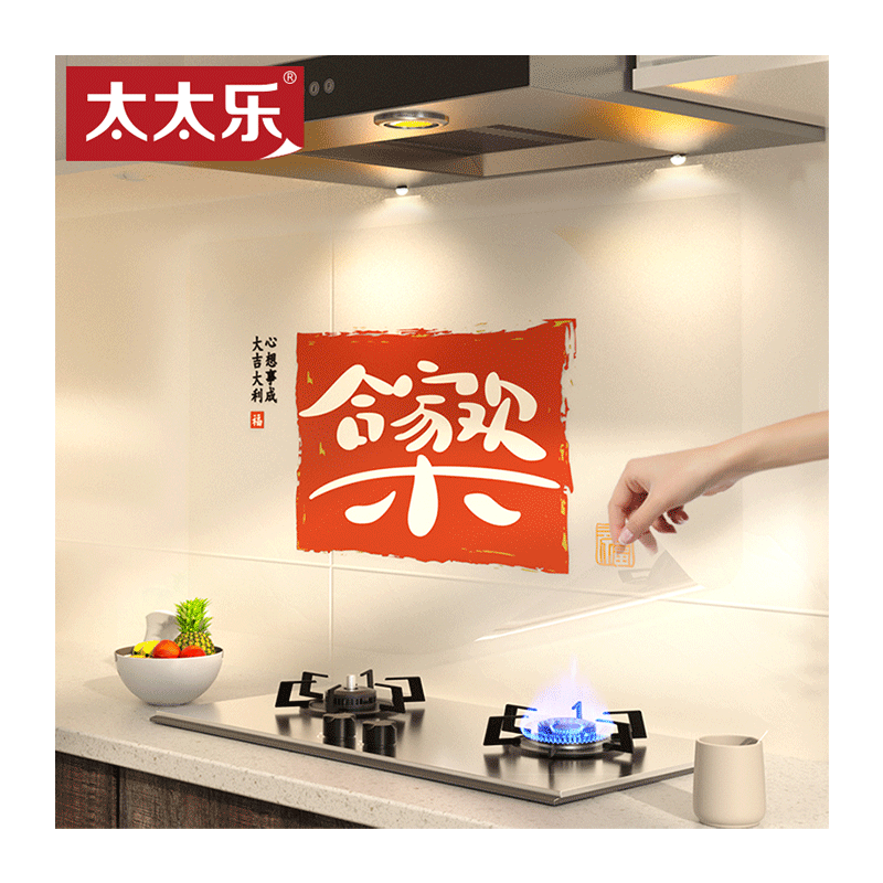 太太乐厨房防油贴纸油烟机墙贴