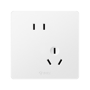 公牛开关插座墙壁面板家用斜五孔插座g12暮雪白磨砂哑光空调16a安