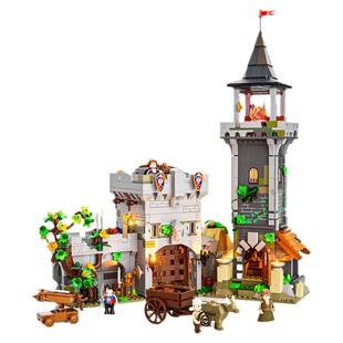 Funwhole中世纪系列瞭望塔小型街景拼搭积木桌面摆件国产建筑玩具