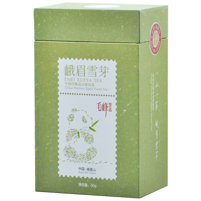 峨眉雪芽绿茶峨眉毛峰方罐50g毛