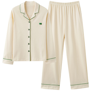 情侣睡衣女士春秋款2025新款纯棉全棉高级感男士睡衣可外穿家居服